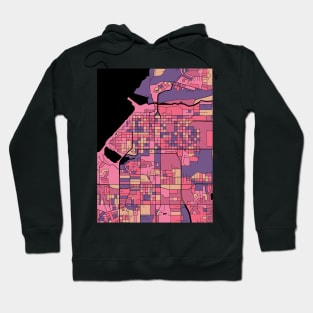 Anchorage Map Pattern in Purple & Pink Hoodie